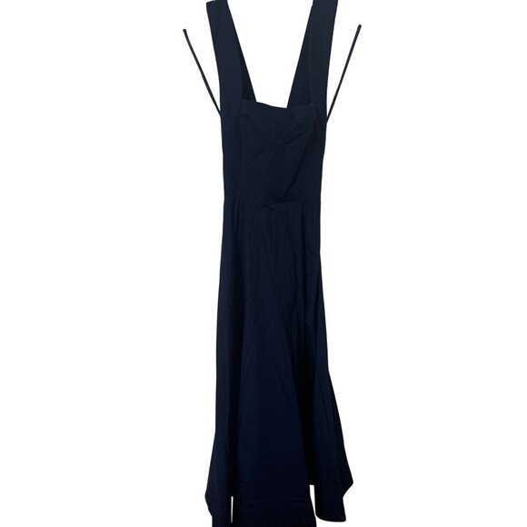 New STAUD Teresa Navy Midi Dress With Cross Back Sz 4 - Picture 7 of 8